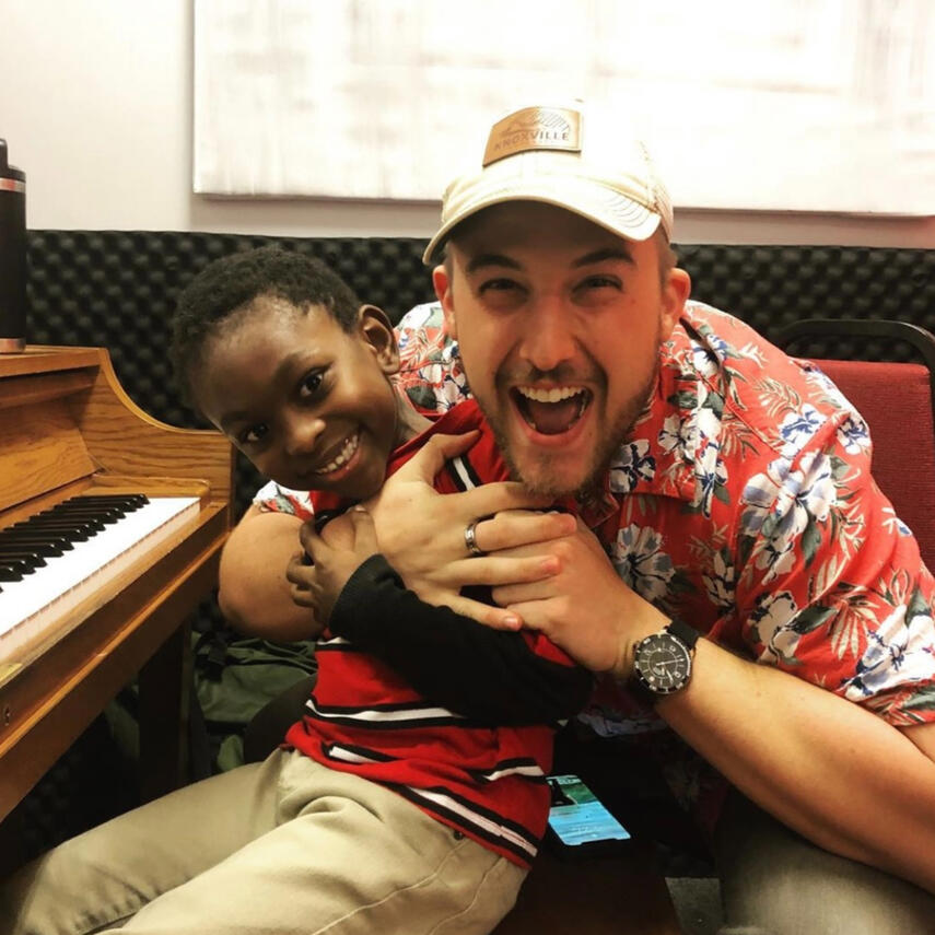 Matt and his student, Caleb.