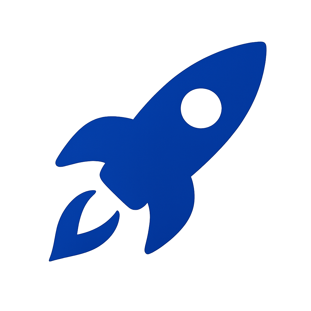 Simple rocket icon in 0331bd